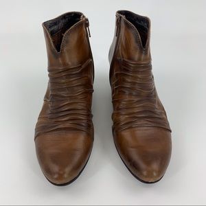 PIKOLINOS Brown Ginebra Ruched Ankle Boots, 41